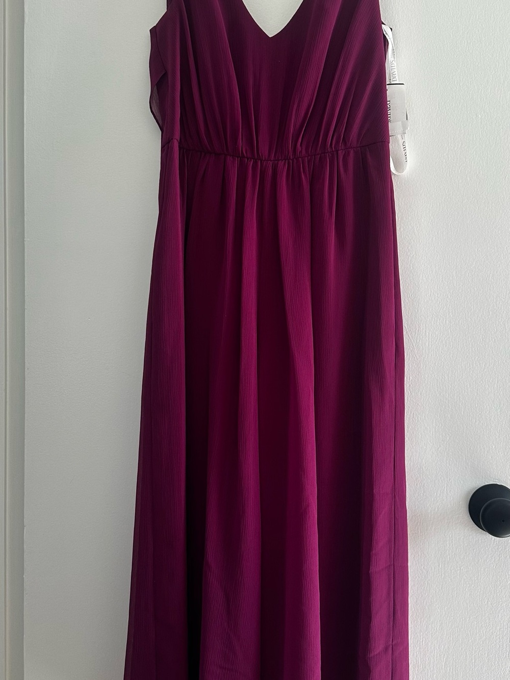 Sleeveless V-Neck Maxi Dress Jumper in Deep Berry